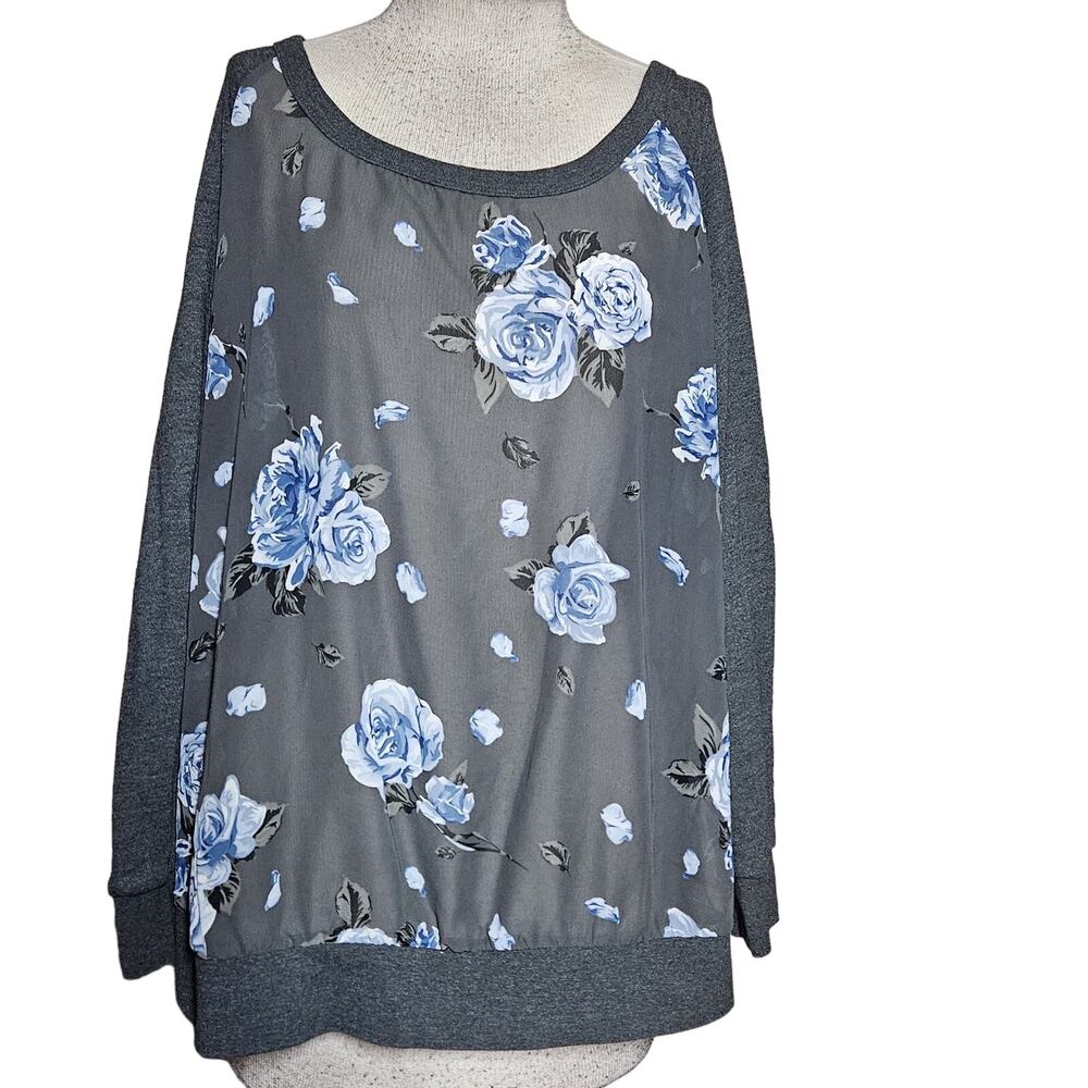 Floral Gray Women's Sweater Off Shoulder type